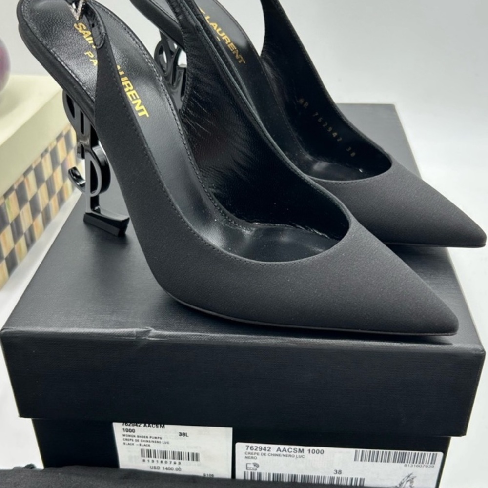 Women's Saint Laurent YSL OPYUM Slingback Heels. Size 38 (US 8) - Picture 3 of 10